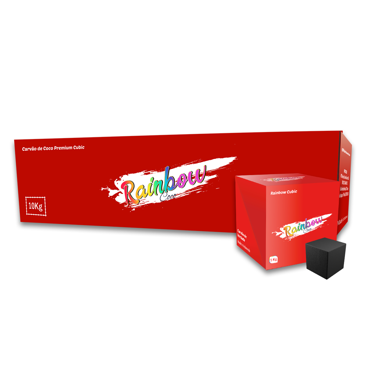 Carvão Rainbow Coco Cubic 1kg